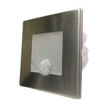 CATA CT-5173 1.5 Watt Hareket Sensörlü Sıva Altı Kare LED Merdiven Armatürü (Saten Kasa)