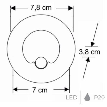 CATA CT-5174 1.5 Watt Hareket Sensörlü Sıva Altı Yuvarlak LED Merdiven Armatürü (Saten Kasa)