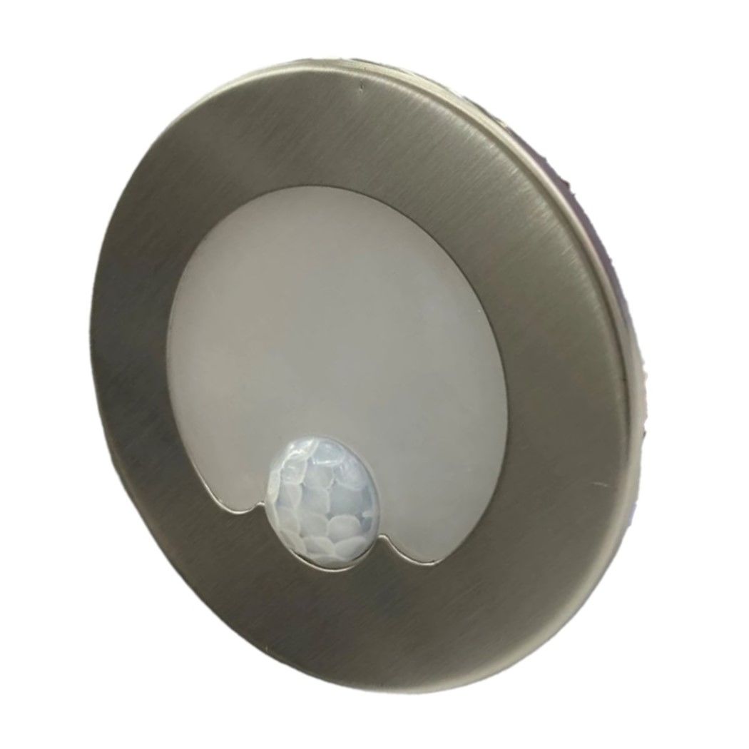 CATA CT-5174 1.5 Watt Hareket Sensörlü Sıva Altı Yuvarlak LED Merdiven Armatürü (Saten Kasa)