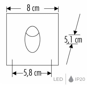 CATA CT-5179 3 Watt Beyaz Kasa Sıva Altı Kare LED Merdiven Armatürü