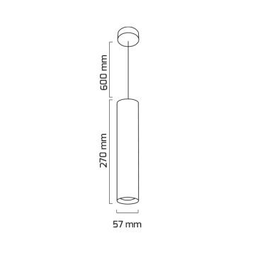 GOYA GY 1856/S-27 Siyah/Beyaz Kasa 6x25 cm 14 Watt LED Boru Sarkıt Avize