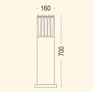 ZİTA 266K Mini Ultra Kale Kafesli Bollard Armatür - PC Gövde - E27 Duylu - IP54