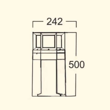 ZİTA 300-50 Ultra Altıgen 50 cm Kafesli Bollard Armatür - PC Gövde - E27 Duylu - IP54