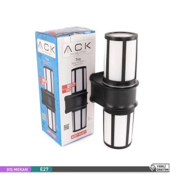 ACK AG57-04321 Siyah Dış Mekan Aplik - IP54 - PC Gövde - E27 Duylu