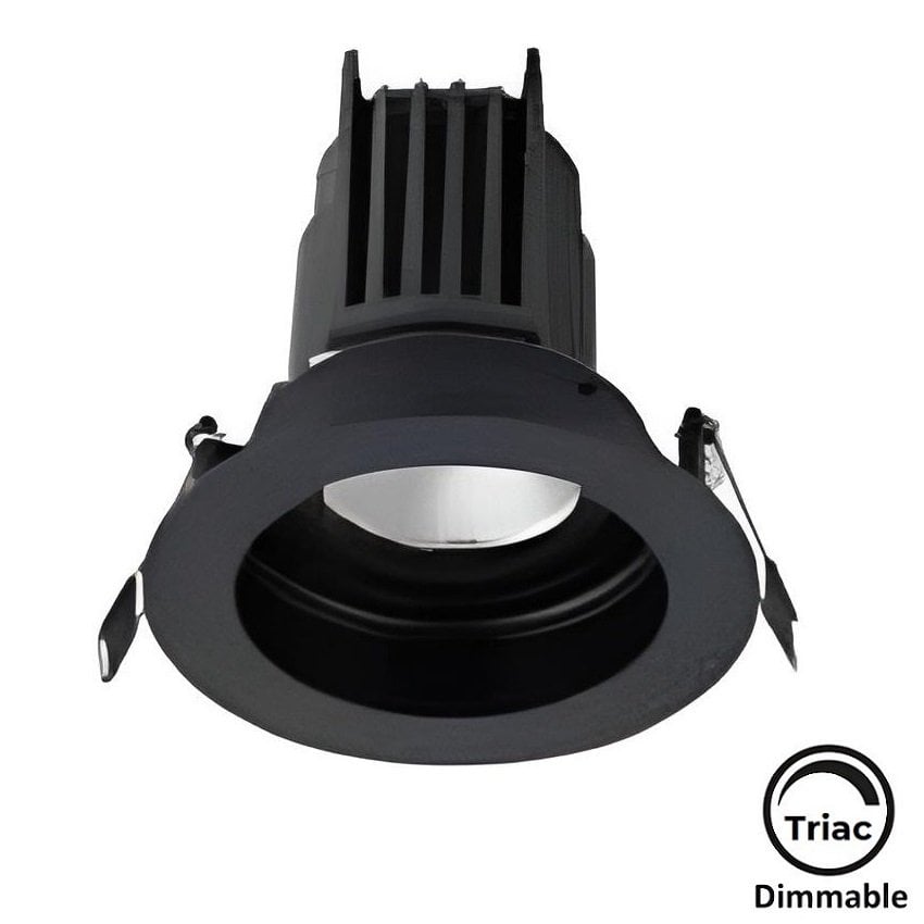 MOLLED MOL1680M Triac Dimli 12 Watt Siyah Kasa Sıva Altı Yuvarlak LED Spot (SAMSUNG/OSRAM/PHILIPS LED & EAGLERISE/PHILIPS/LIFUD Driver)
