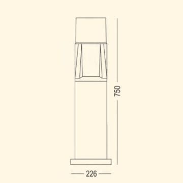 ZİTA 283 Mars 75 cm Bollard Armatür - PC Gövde - E27 Duylu - IP54