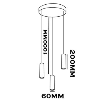 6x20 cm Üçlü Boru Sarkıt Avize