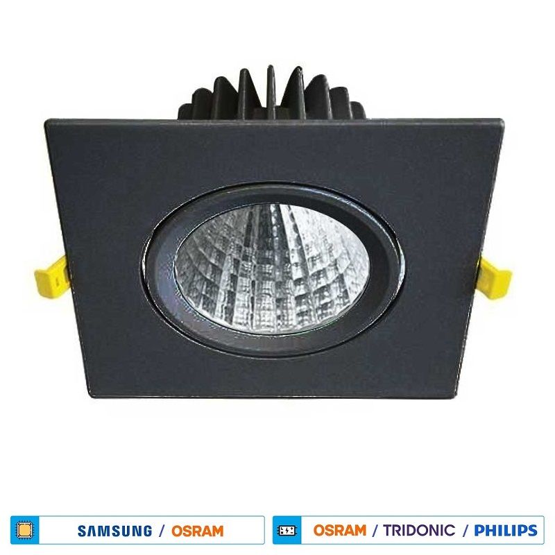 CreaLight AH03-06131 30 Watt Siyah Kasa Sıva Altı Kare LED Mağaza Spotu - Beyaz Işık (6500K) [SAMSUNG/OSRAM LED & OSRAM/PHILIPS Driver]
