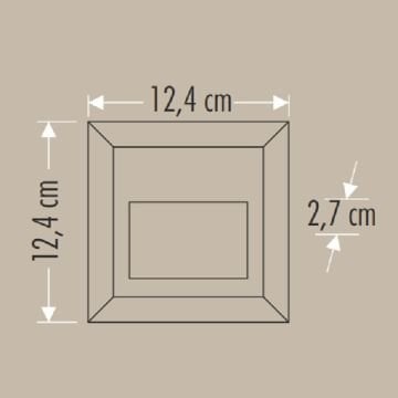 CATA CT-7054 3 Watt Antrasit Sıva Üstü Kare Dış Mekan LED Merdiven Armatürü - Ilık Beyaz (4000K)