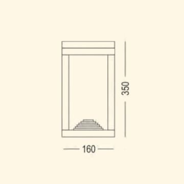 ZİTA 285C Anıt 35 cm Camlı Bollard Armatür - PC Gövde - GU10 Duylu - IP54