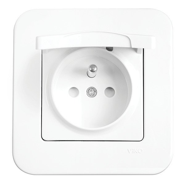VİKO Linnera Life 90440070 Çocuk Korumalı Kapaklı Topraklı UPS Priz [Beyaz]