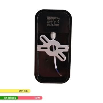 ACK AH07-06630 15 Watt Siyah Dış Mekan LED Aplik - Gün Işığı (3000K) - IP65
