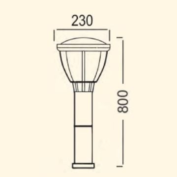 ZİTA 230-80 80 cm Kupa Kafesli Bollard Armatür - PC Gövde - E27 Duylu - IP54