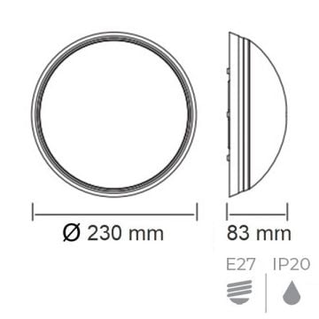 HOROZ 400-003-101 UFO ZAGREP Beyaz Glop Armatür (E27 Duylu)