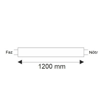 HELIOS HS 2017 18 Watt 120 cm T8 LED Floresan - Alüminyum Gövde - PVC Cam - Tek Taraflı Enerji Girişli