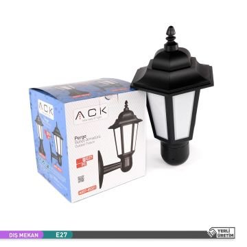 ACK AG57-05321 Siyah Dış Mekan Aplik - IP54 - PC Gövde - E27 Duylu