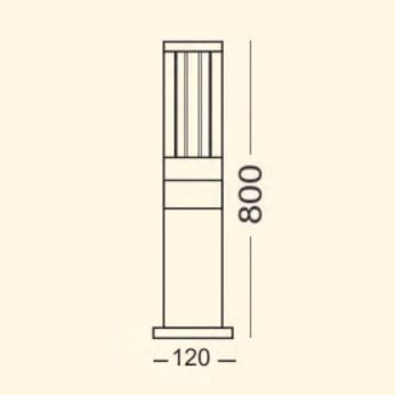 ZİTA 273K-80 Galata 80 cm Kafesli Bollard Armatür - PC Gövde - E27 Duylu - IP54