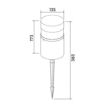 JUPITER LG905 8 Watt 60 cm Antrasit LED Bollard Armatür - Metal - Gün Işığı (3000K)