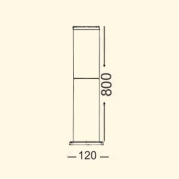 ZİTA 234-80 80 cm Kule Bollard Armatür - PC Gövde - E27 Duylu - IP54