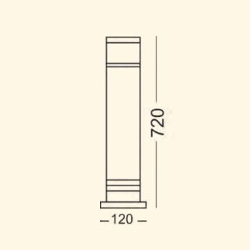 ZİTA 244-72 72 cm Piyon Bollard Armatür - PC Gövde - E27 Duylu - IP54