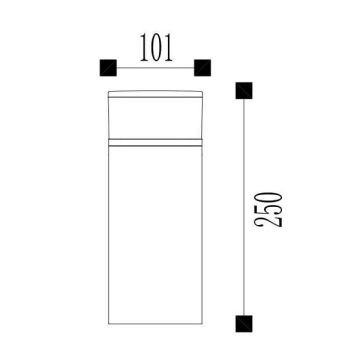 JUPITER LG910 6 Watt 25 cm Antrasit LED Bollard Armatür - Metal - Gün Işığı (3000K)
