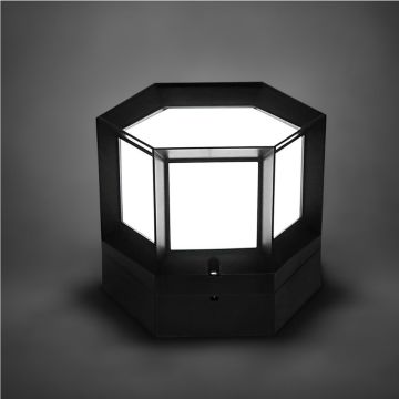 ACK AG57-02121Y Siyah Altıgen Set Üstü Aplik - IP54 - PC Gövde - E27 Duylu