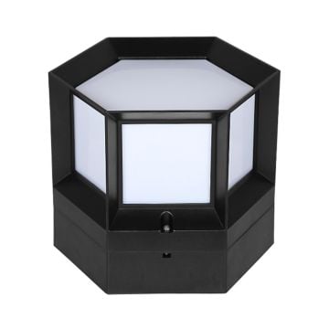 ACK AG57-02121Y Siyah Altıgen Set Üstü Aplik - IP54 - PC Gövde - E27 Duylu