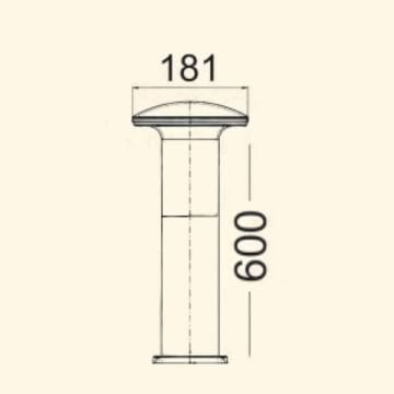 ZİTA 238-60 60 cm Mantar Bollard Armatür - PC Gövde - E27 Duylu - IP54
