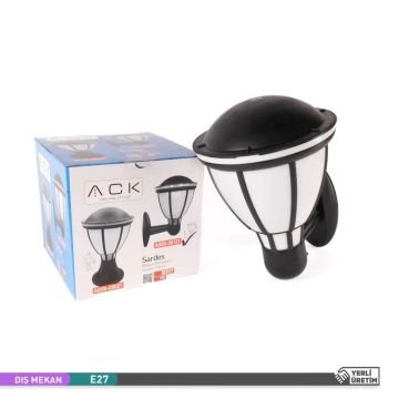 ACK AG55-05121 Siyah Dış Mekan Aplik - IP54 - PC Gövde - E27 Duylu