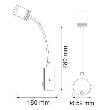HOROZ 040-007-0003 TURNA 3 Watt Gümüş LED Okuma Apliği - Ilık Beyaz (4200K)