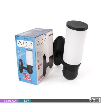 ACK AG56-04321 Siyah Dış Mekan Aplik - IP54 - PC Gövde - E27 Duylu