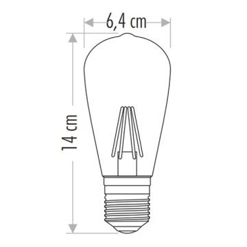 CATA CT-4290 8 Watt ST64 Rustik Armut Ampul (Amber)