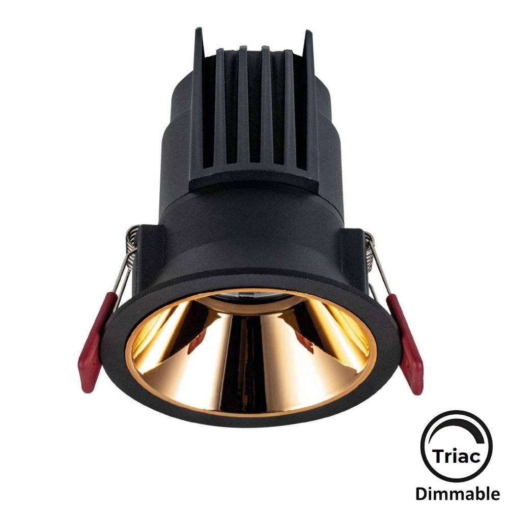 MOLLED MOL4145M Triac Dimli 10 Watt Siyah-Gold Sıva Altı Yuvarlak LED Spot (SAMSUNG/OSRAM/PHILIPS LED & EAGLERISE/PHILIPS/LIFUD Driver)