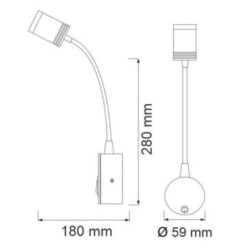 HOROZ 040-007-0003 TURNA 3 Watt Siyah LED Okuma Apliği - Ilık Beyaz (4200K)
