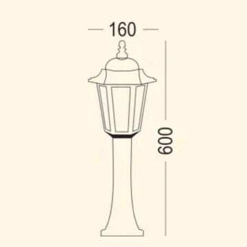 ZİTA 288-60 60 cm Klas Kafesli Bollard Armatür - PC Gövde - E27 Duylu - IP54