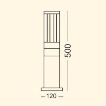 ZİTA 273K-50 Galata 50 cm Bollard Armatür - PC Gövde - E27 Duylu - IP54