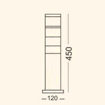 ZİTA 244-45 45 cm Piyon Bollard Armatür - PC Gövde - E27 Duylu - IP54