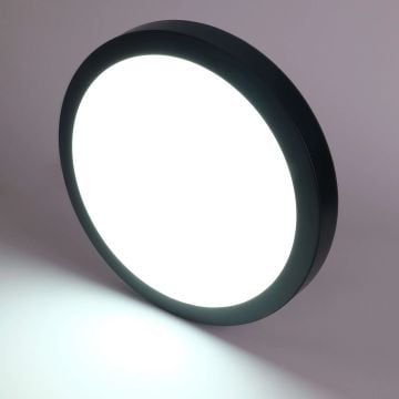 ACK AP03-02431 24 Watt Siyah Kasa Sıva Üstü Yuvarlak LED Panel - OSRAM LED - Beyaz Işık (6500K)