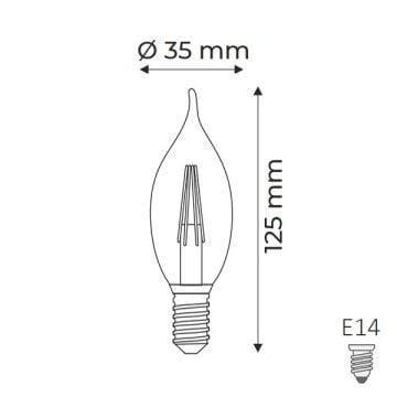 HELIOS HS 2053 7 Watt Rustik Kıvrık Mum Ampul - Amber