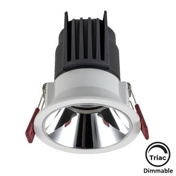 MOLLED MOL4140M Triac Dimli 12 Watt Beyaz-Krom Sıva Altı Yuvarlak LED Spot (SAMSUNG/OSRAM/PHILIPS LED & EAGLERISE/PHILIPS/LIFUD Driver)