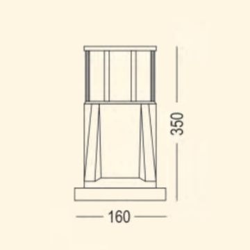 ZİTA 281K 35 cm Mars Kafesli Bollard Armatür - PC Gövde - E27 Duylu - IP54