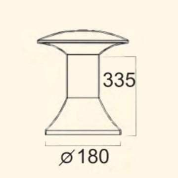 ZİTA 241 Mantar Kale 34 cm Bollard Armatür - PC Gövde - E27 Duylu - IP54