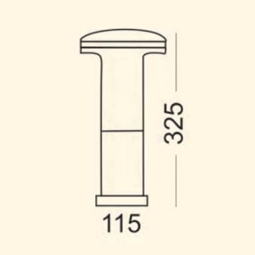 ZİTA 240 Mantar 33 cm Bollard Armatür - PC Gövde - E27 Duylu - IP54