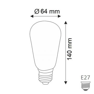 HELIOS HS 2064 6 Watt Rustik Armut Ampul - Sarı Işık (2700K)