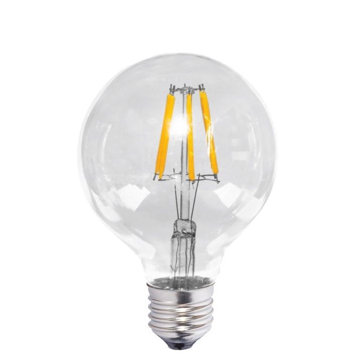 HELIOS HS 2061 6 Watt Şeffaf Camlı G95 Rustik LED Ampul - Beyaz Işık (6500K)