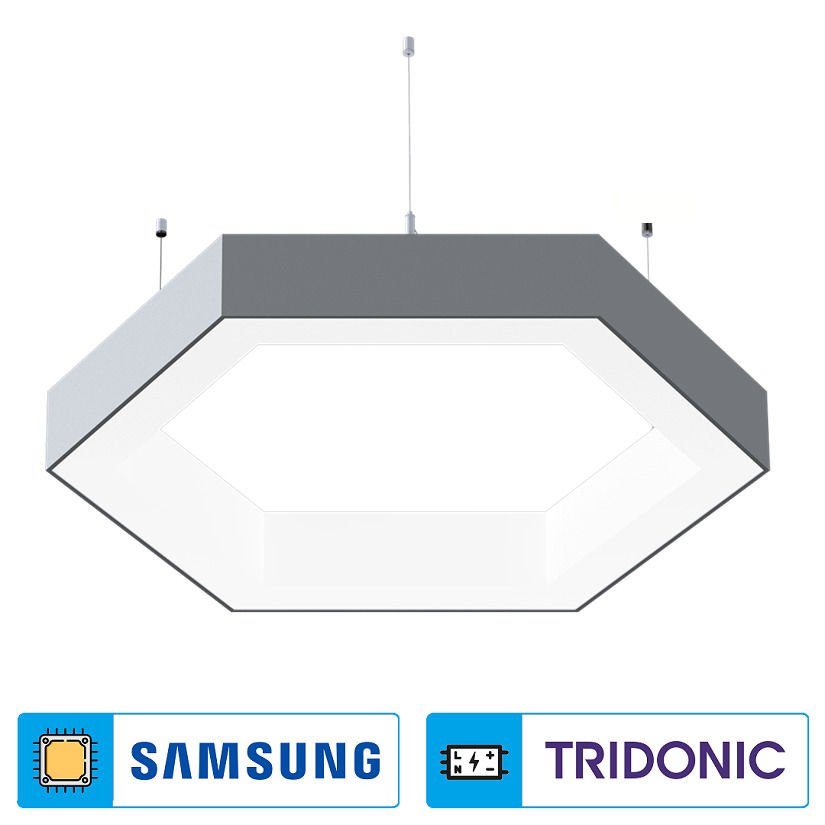 CL-Hexarem-02 Altıgen Lineer Sarkıt Armatür/Sıva Üstü Lineer Armatür (SAMSUNG LED & TRIDONIC Driver)