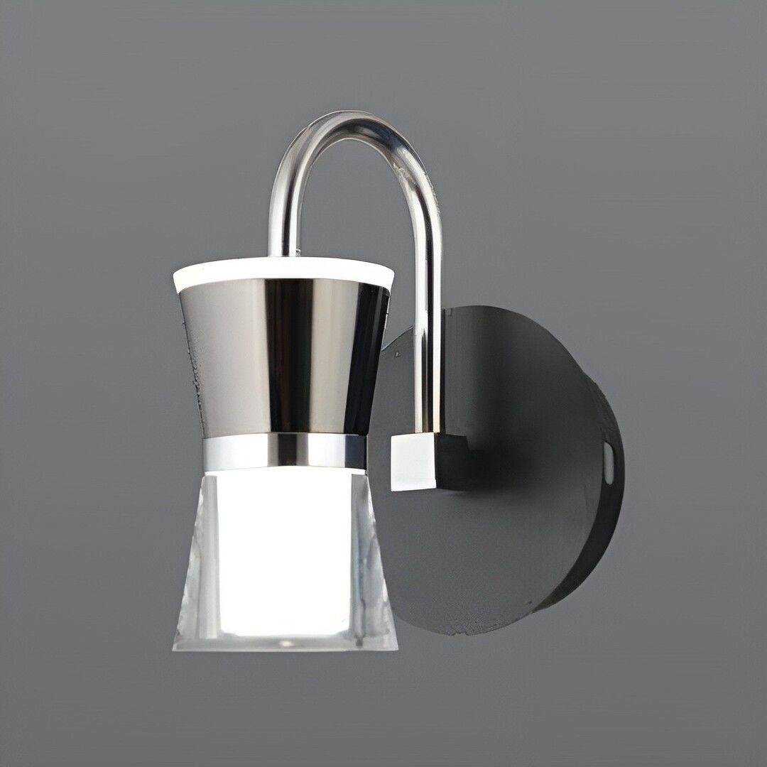 CL-710 16 Watt Opal Camlı Krom-Siyah Modern LED Aplik