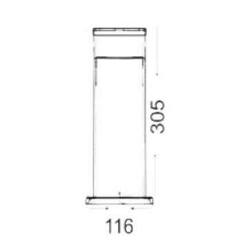 ZİTA 244 Piyon 30 cm Bollard Armatür - PC Gövde - E27 Duylu - IP54