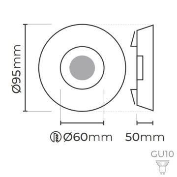 MOLLED MOL565 Şeffaf-Krom Yuvarlak Kristal Spot Kasası