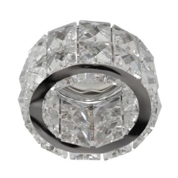 MOLLED MOL565 Şeffaf-Krom Yuvarlak Kristal Spot Kasası